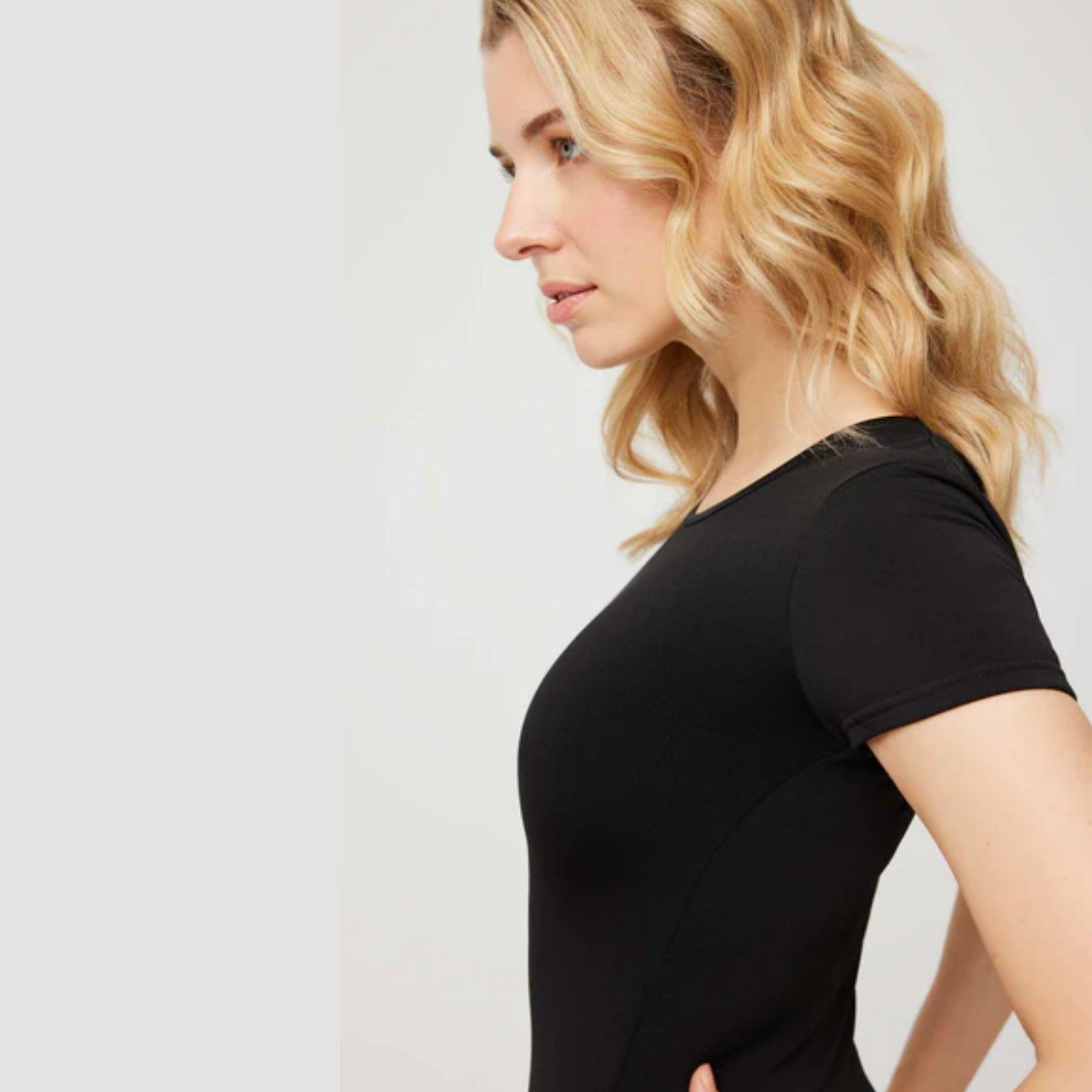 Maillot de corps thermique noir à manches courtes 2/4