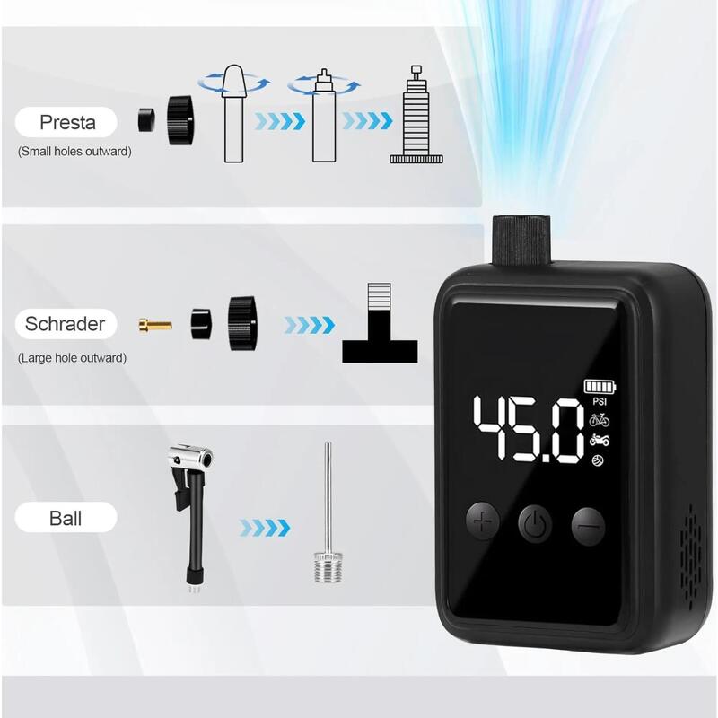 Pompă electrică portabilă 150 PSI – USB-C – Presta / Schrader