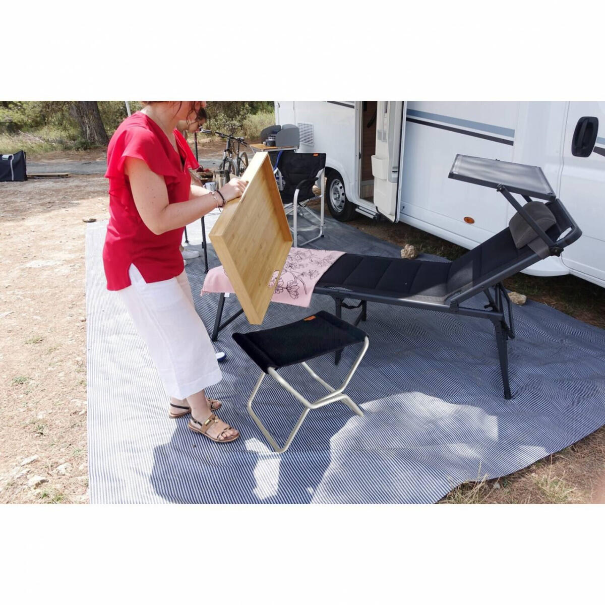 SOPLAIR Tabouret de Camping Pliant Gaia Léger et Compact Camping Car 2/3