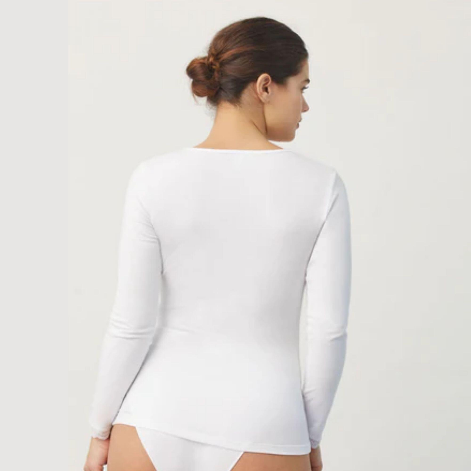 T-shirt lingerie blanc à manches longues 3/6