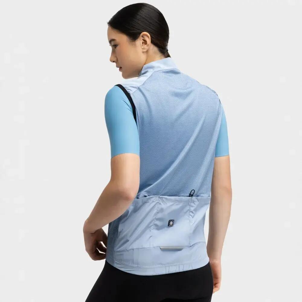 Colete corta-vento de ciclismo para mulher V1-W Klausen Azul 6/7