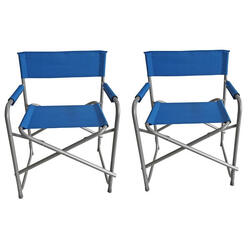 Pack SUNROAD 2 x Fauteuil Director Acier Bleu Polyester 600D 10,5 x 48 x 79 cm