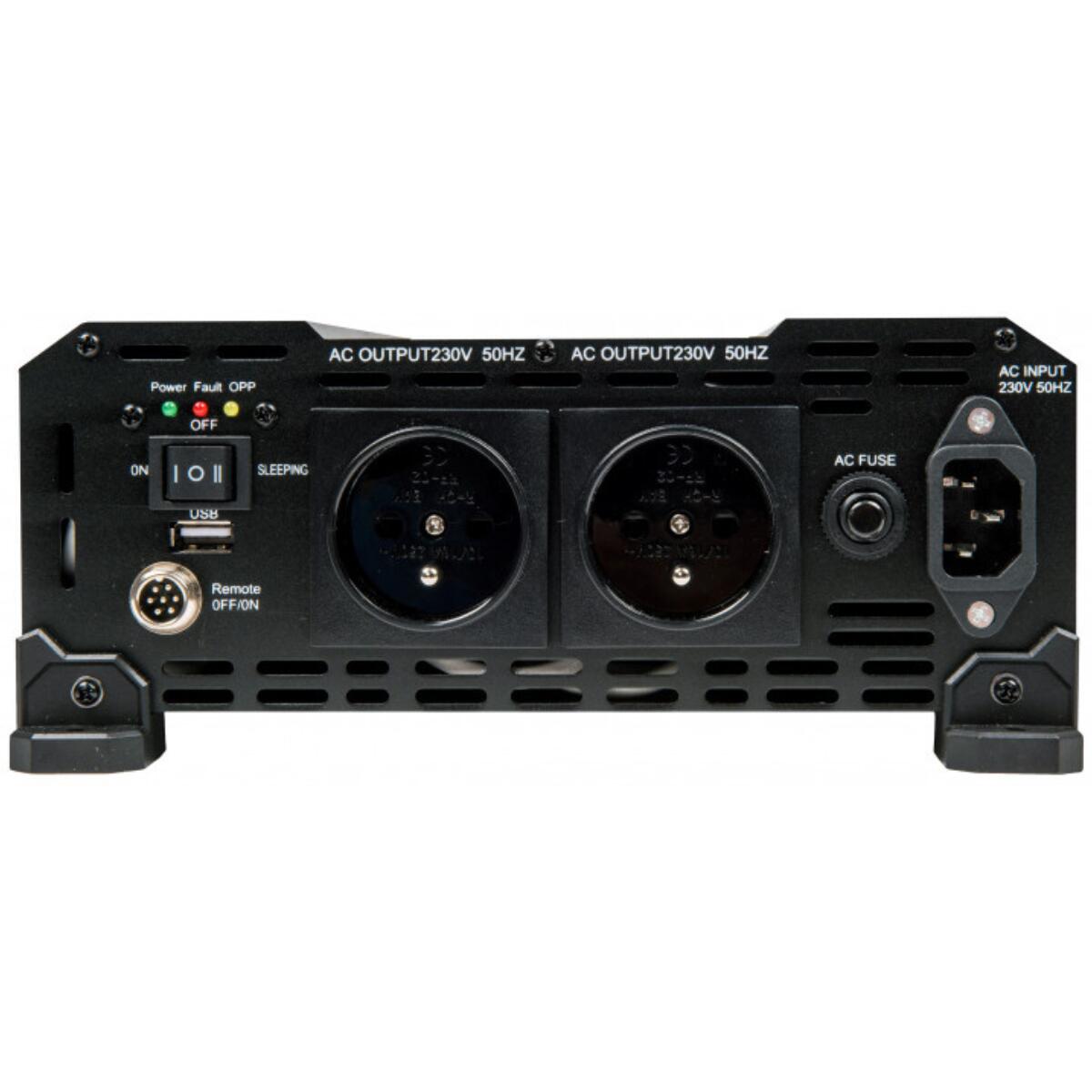 ANTARION Convertisseur de tension Pur Sinus 1500W 12V/230V Camping-Car 2/4