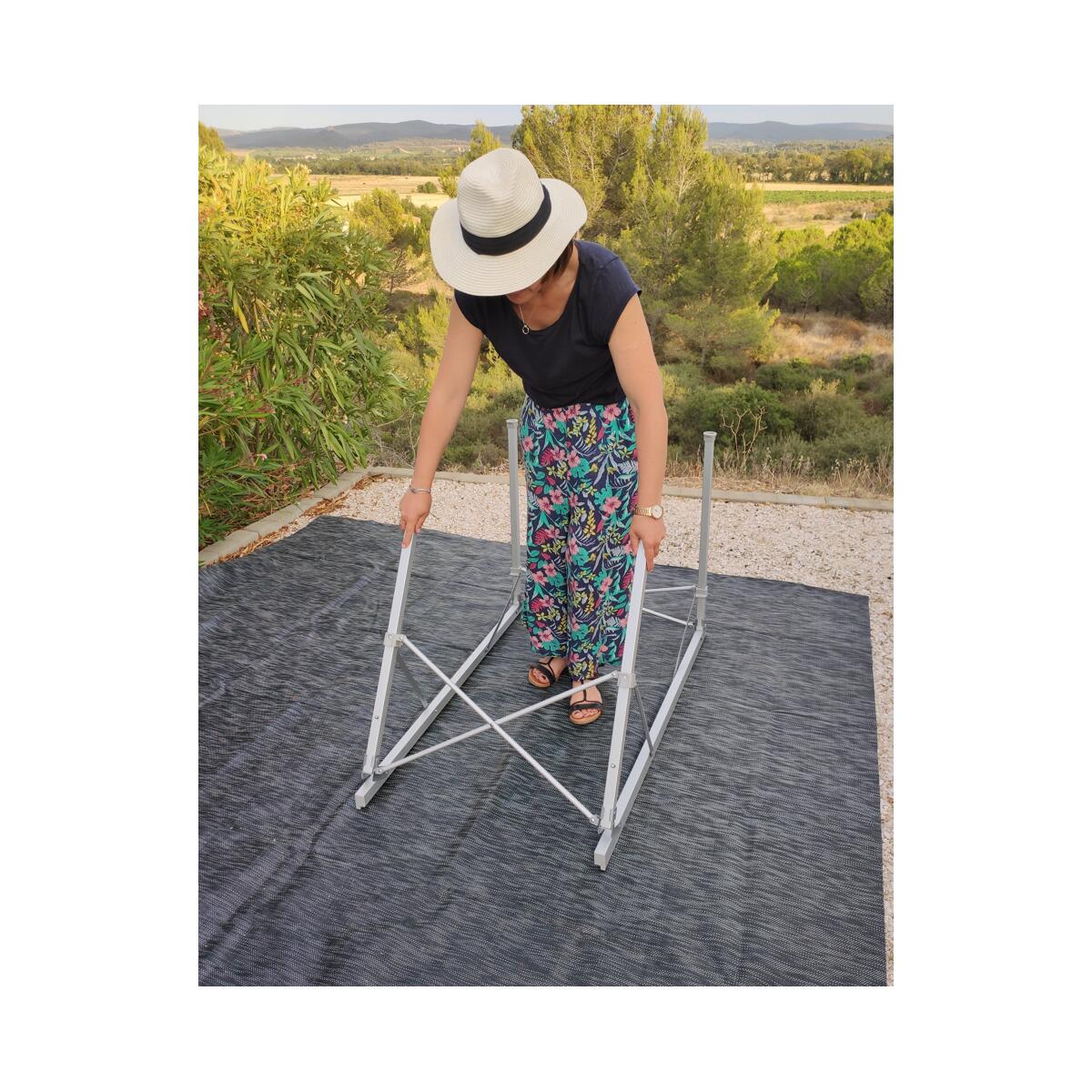 SOPLAIR Table Flex Aluminium 6 personnes pliage rapide et compact Gris 3/4