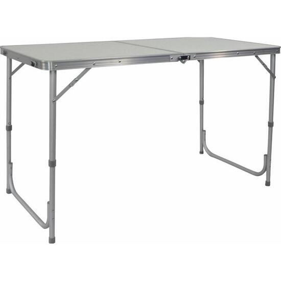 BAYASUN Table Pliante Type Valise 4 Personnes Aluminium Camping Car Gris
