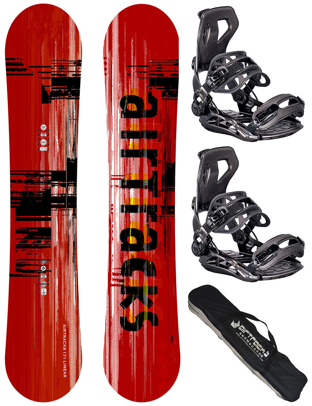 Set da Snowboard Uomo: Tavola Linear Camber Wide + Attacchi Master Taglia L + 1/3