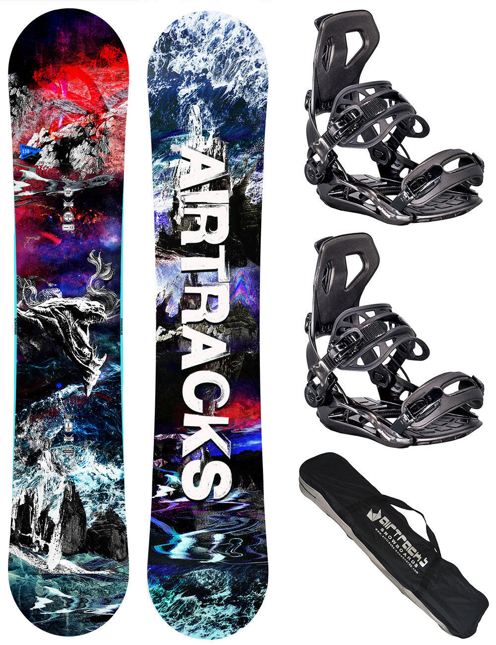Set da snowboard uomo: Tavola Fantasy Carbon + Attacchi Master XL + Borsa 1/3