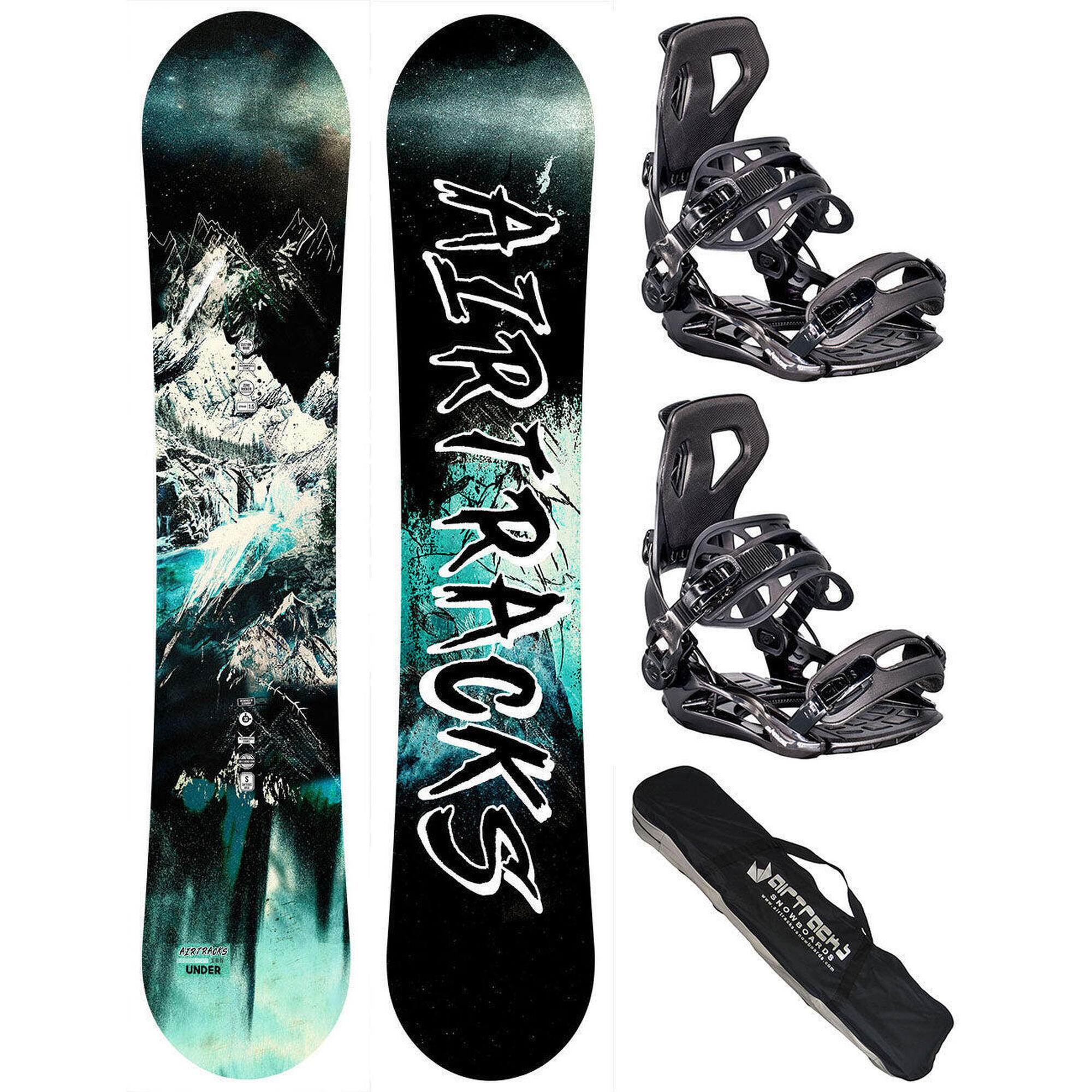 Airtracks - Pack De Snowboard Homme: Planche Under + Fixation Master Xl + Sac - Snowboard - Bleu - 165 Cm - Decathlon