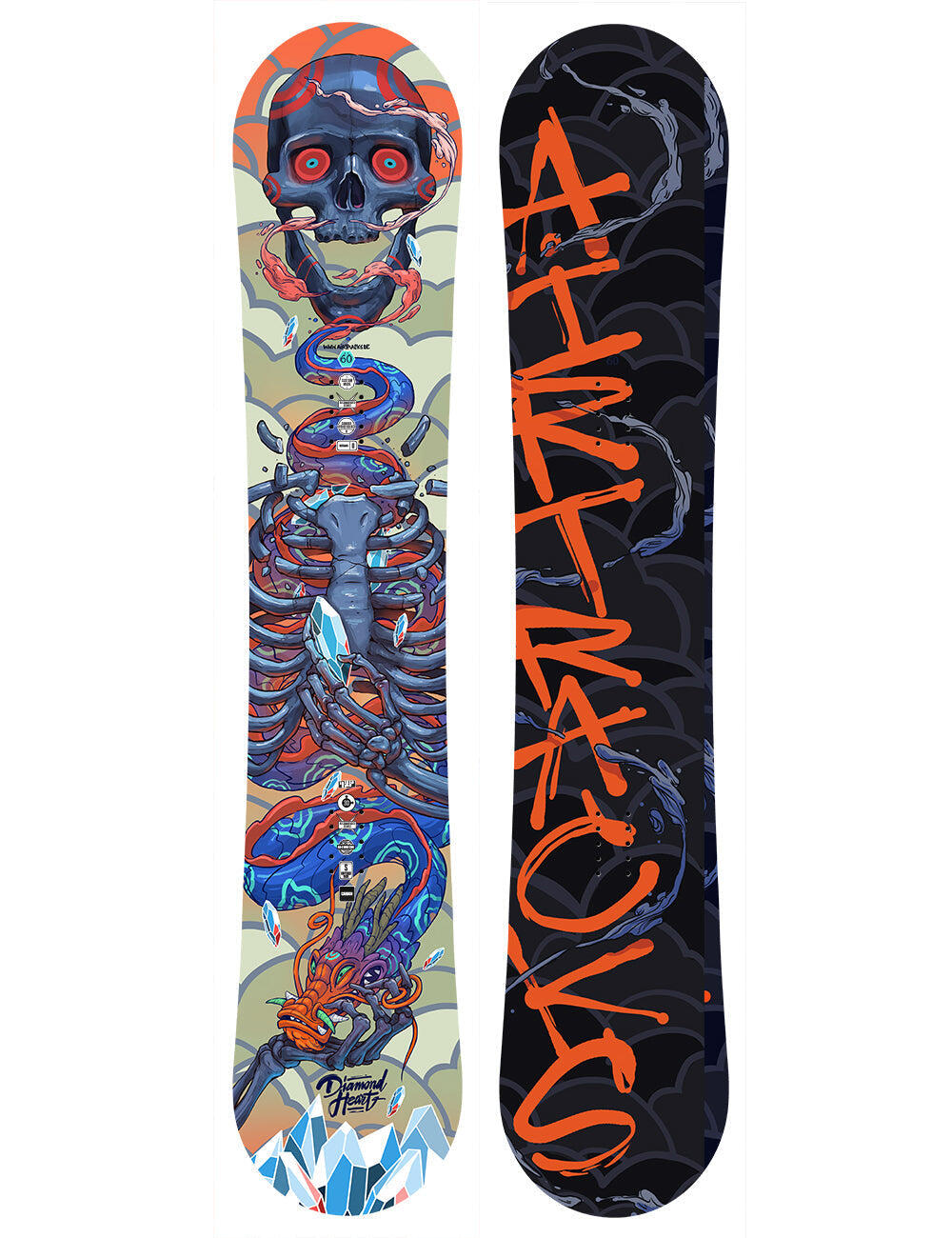 Set de snowboard homme: Planche Diamond Heart + Fixations Master XL + Sac 2/3