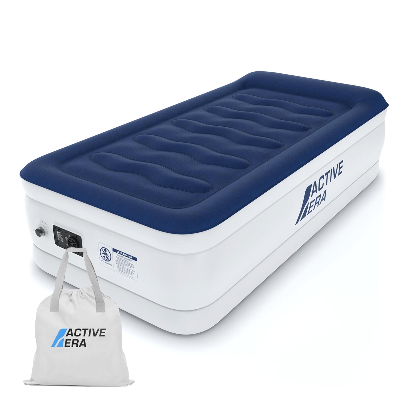 Active Era - Matelas Gonflable Avec Oreiller Intégrés - 1 Personne - Matelas Autogonflant - Blanc|bleu - Taille Unique - Decathlon