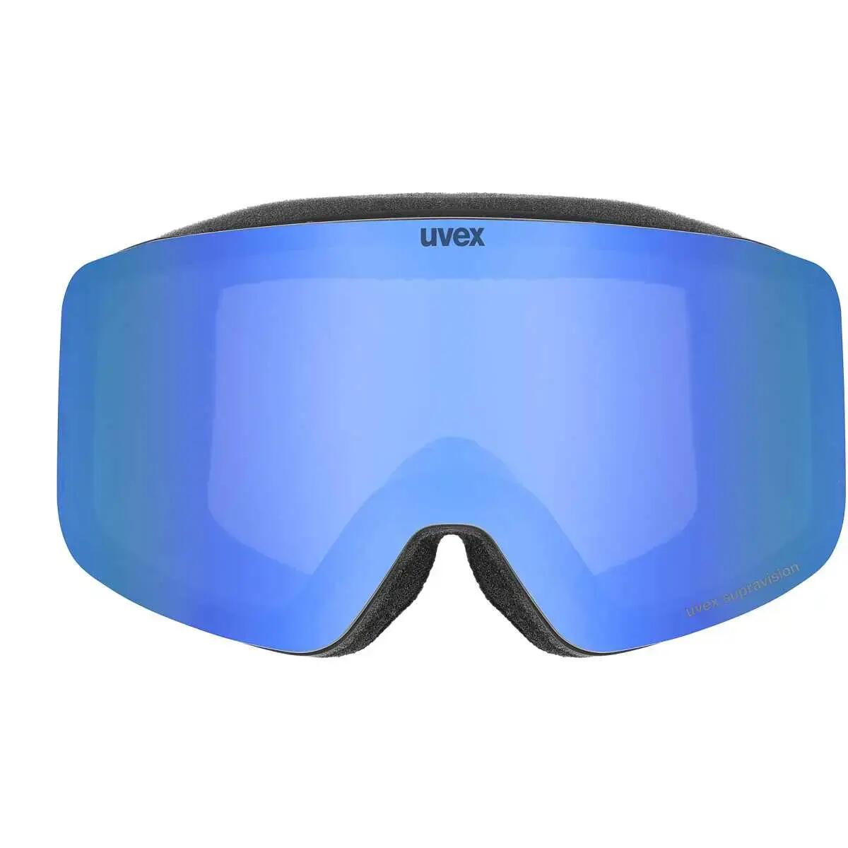 Masque uvex pwdr FM black matt dl/blue-clear 3/4
