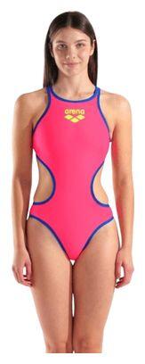 Arena One Big Logo Pink/Blau Badeanzug Women