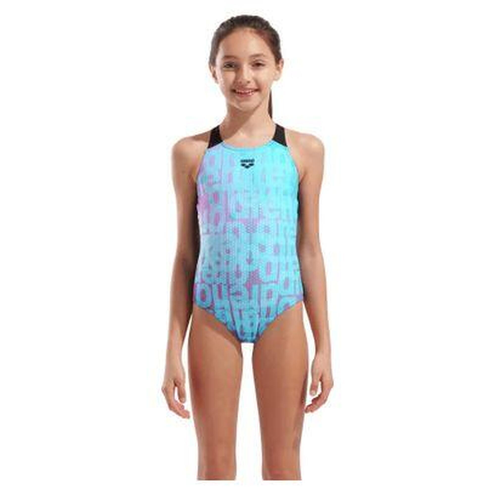Arena - Maillot De Bain Arena Multi Colours Bleu/noir Fille - Maillot De Bain 1 Pièce - Bleu|vert - Decathlon