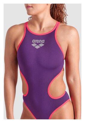 Maillot de bain Arena One Big Logo Violet/Corail Femme 3/7