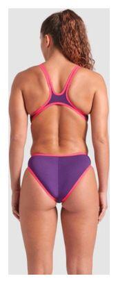Maillot de bain Arena One Big Logo Violet/Corail Femme 2/7