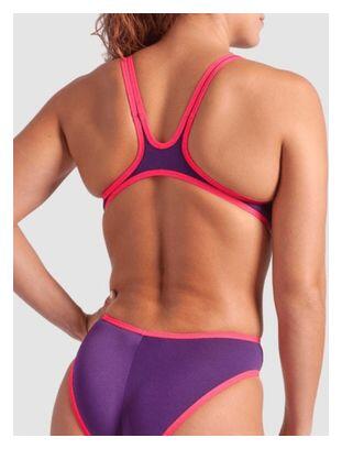 Maillot de bain Arena One Big Logo Violet/Corail Femme 4/7