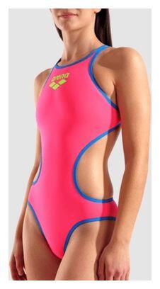 Maillot de bain Arena One Big Logo Rose/Bleu Femme 3/7