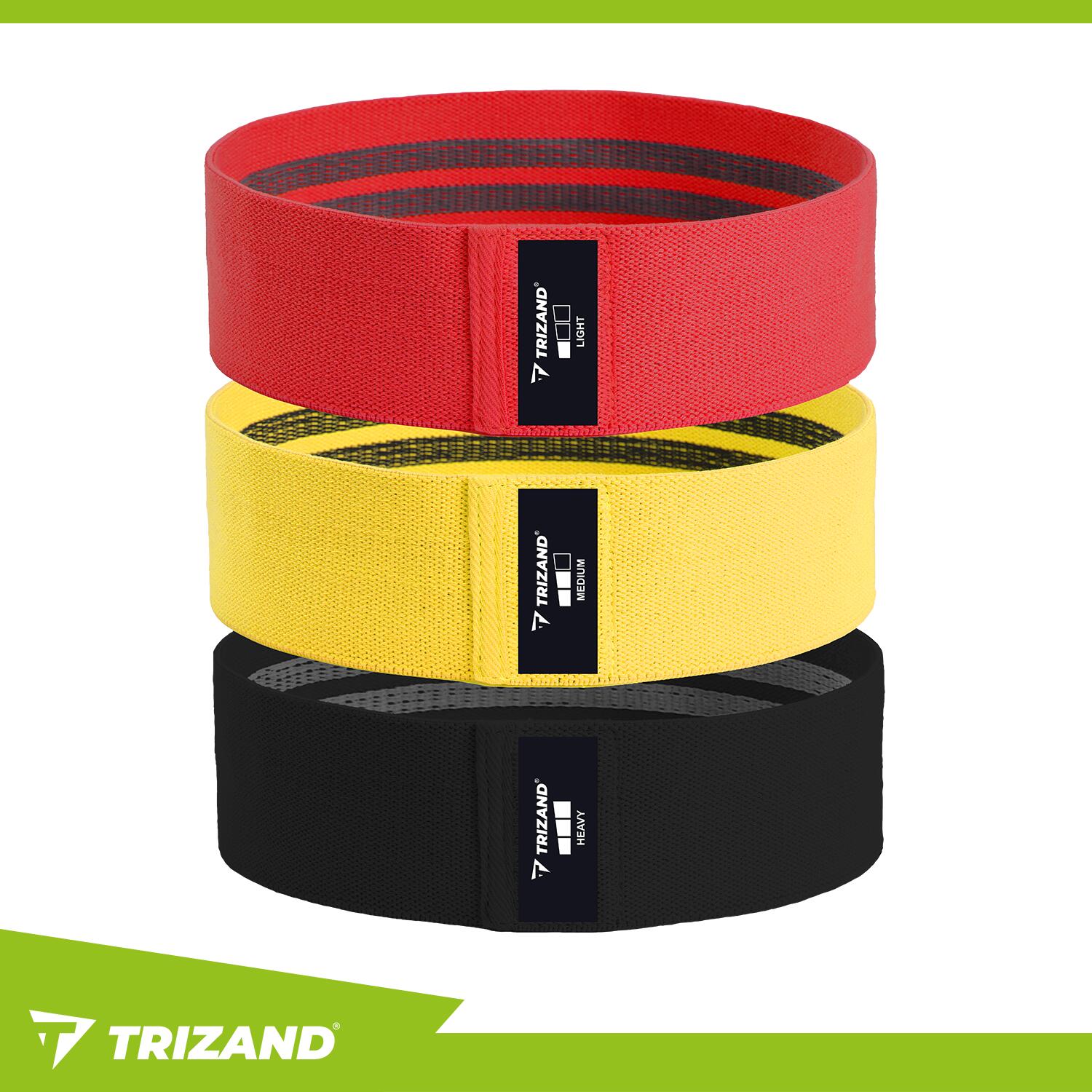 Gumy oporowe do ćwiczeń Trizand 3 szt. materiałowe 8–31 kg 4/7