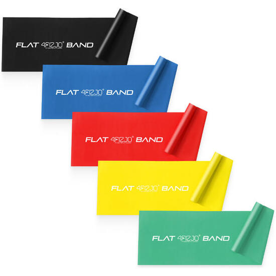 Zestaw 5 taśm do rehabilitacji 4FIZJO FLAT BAND 2M 1-15 kg