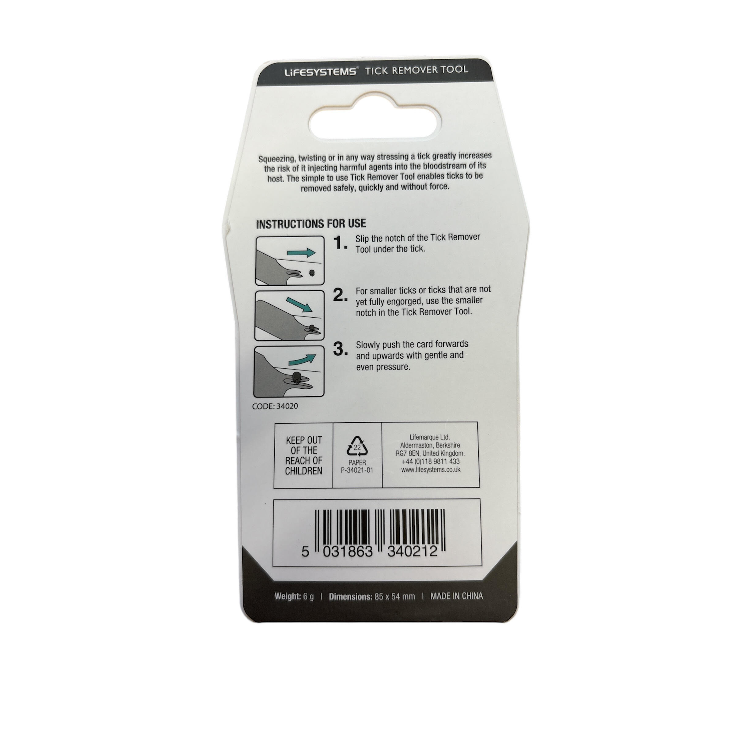 Pinzetta Per Zecche Lifesystems Tick Tool 2/3