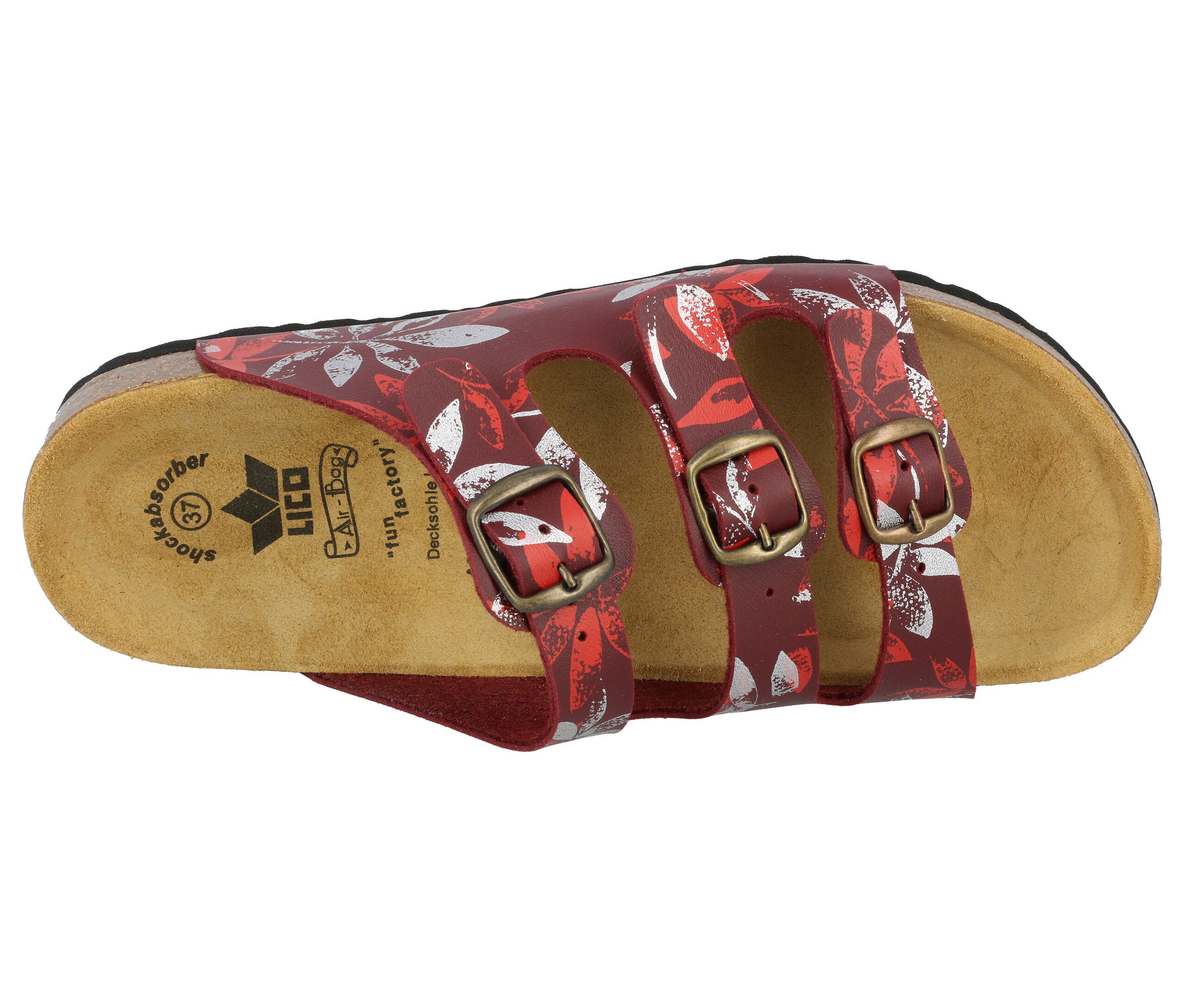 LICO Bioline Leave Pantolette Damen mit verstellbaren Schnallen 5/6