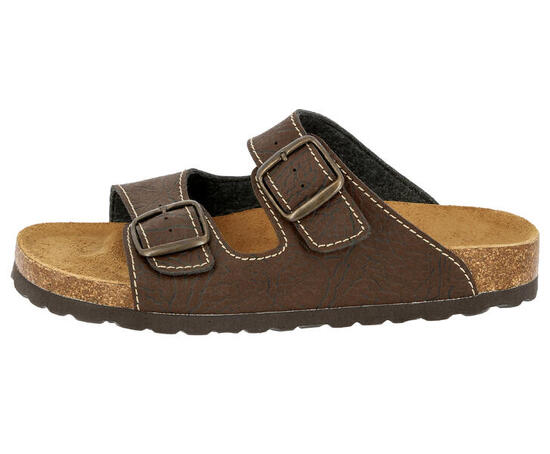 Herren - Pantolette - Korkfußbett, Schnalle - Natural Elefo - Braun