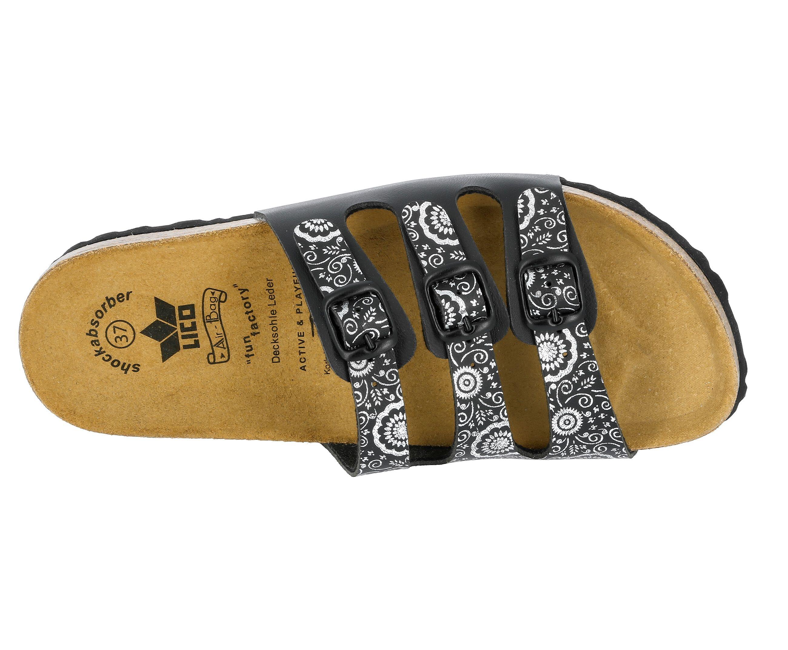 Pantolette Damen Schnallen LICO Bioline Flower 5/6