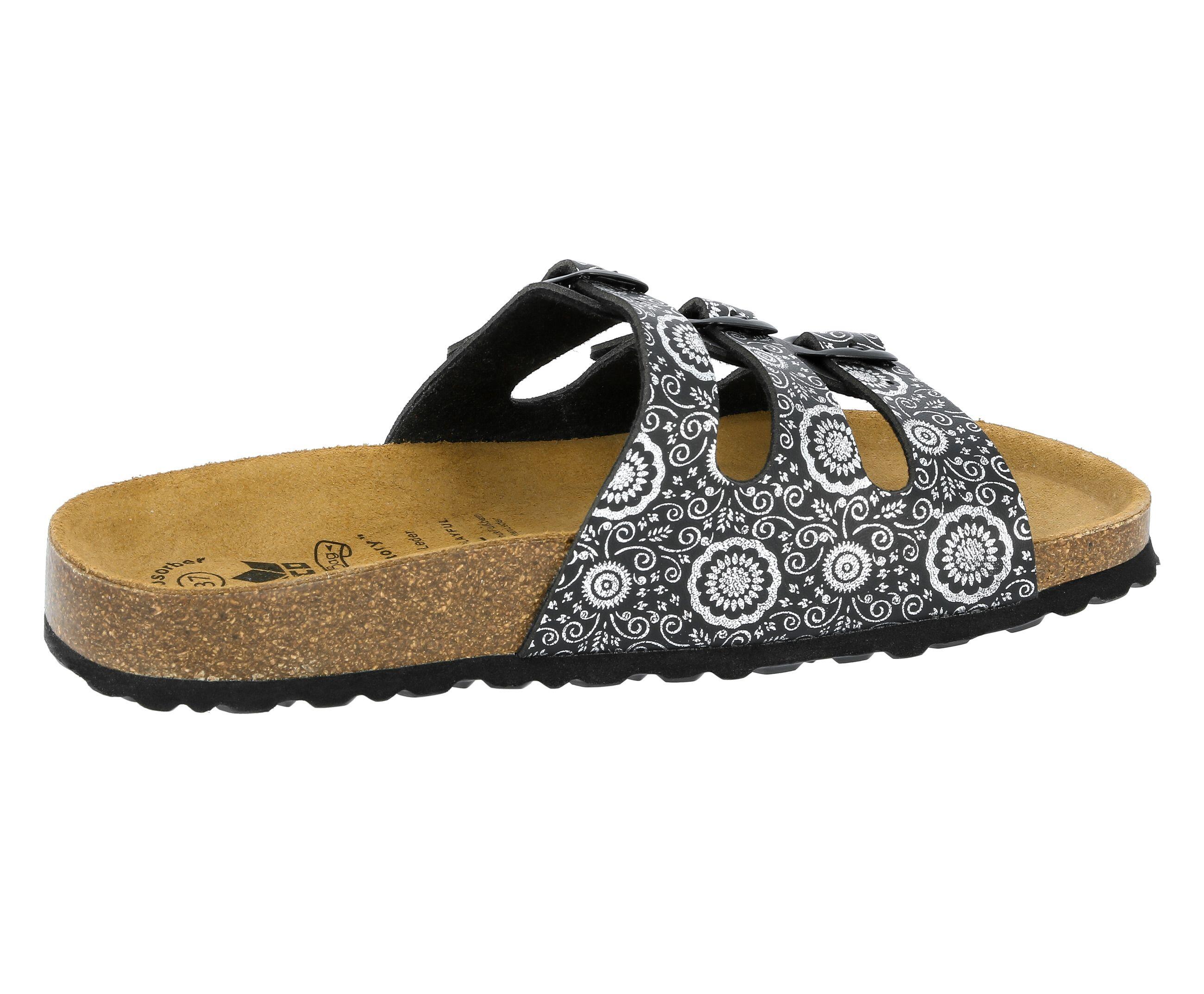 Pantolette Damen Schnallen LICO Bioline Flower 4/6