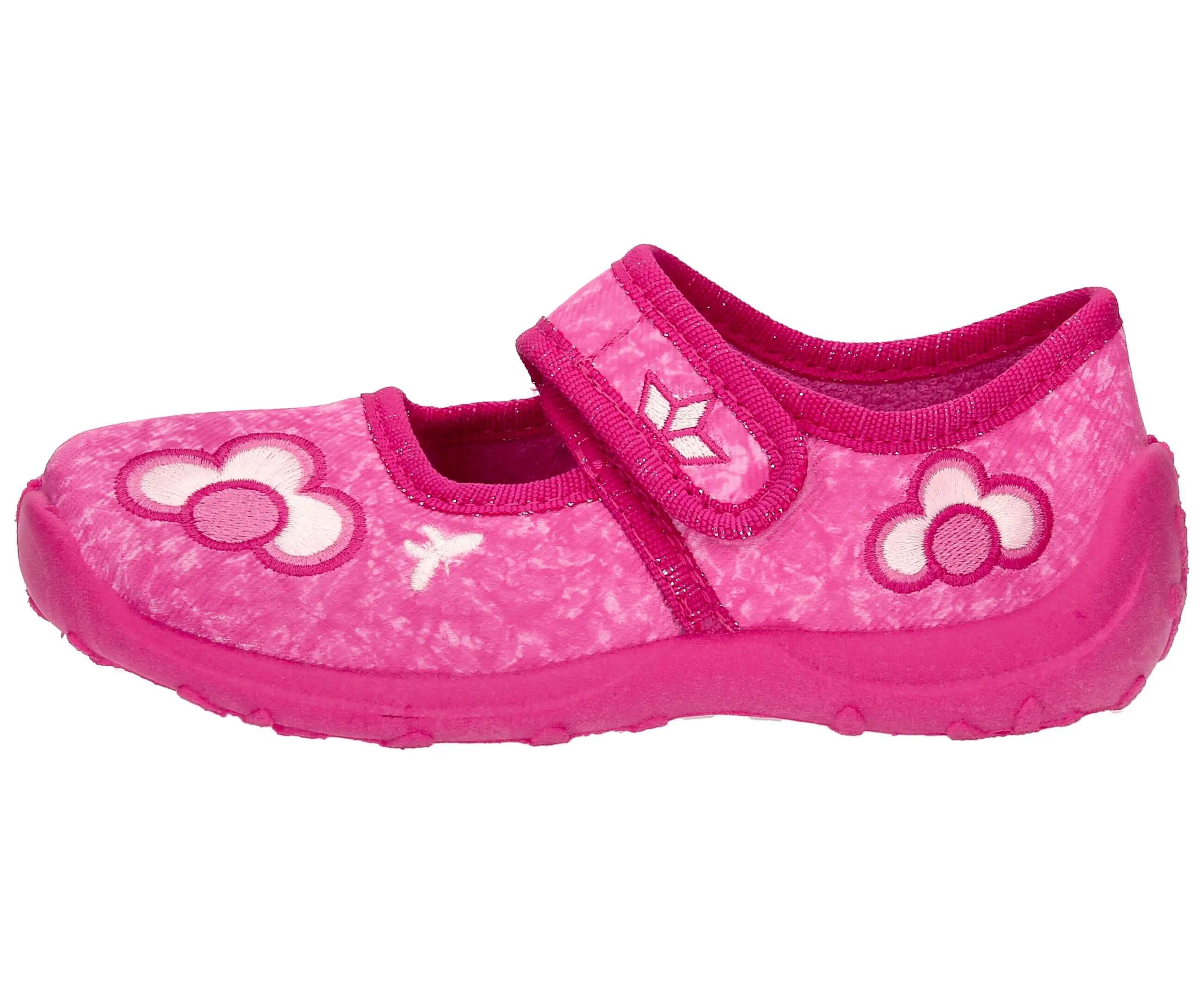 pantofole casa - bambina - morbide, calde, con chiusura in velcro - magenta 2/6