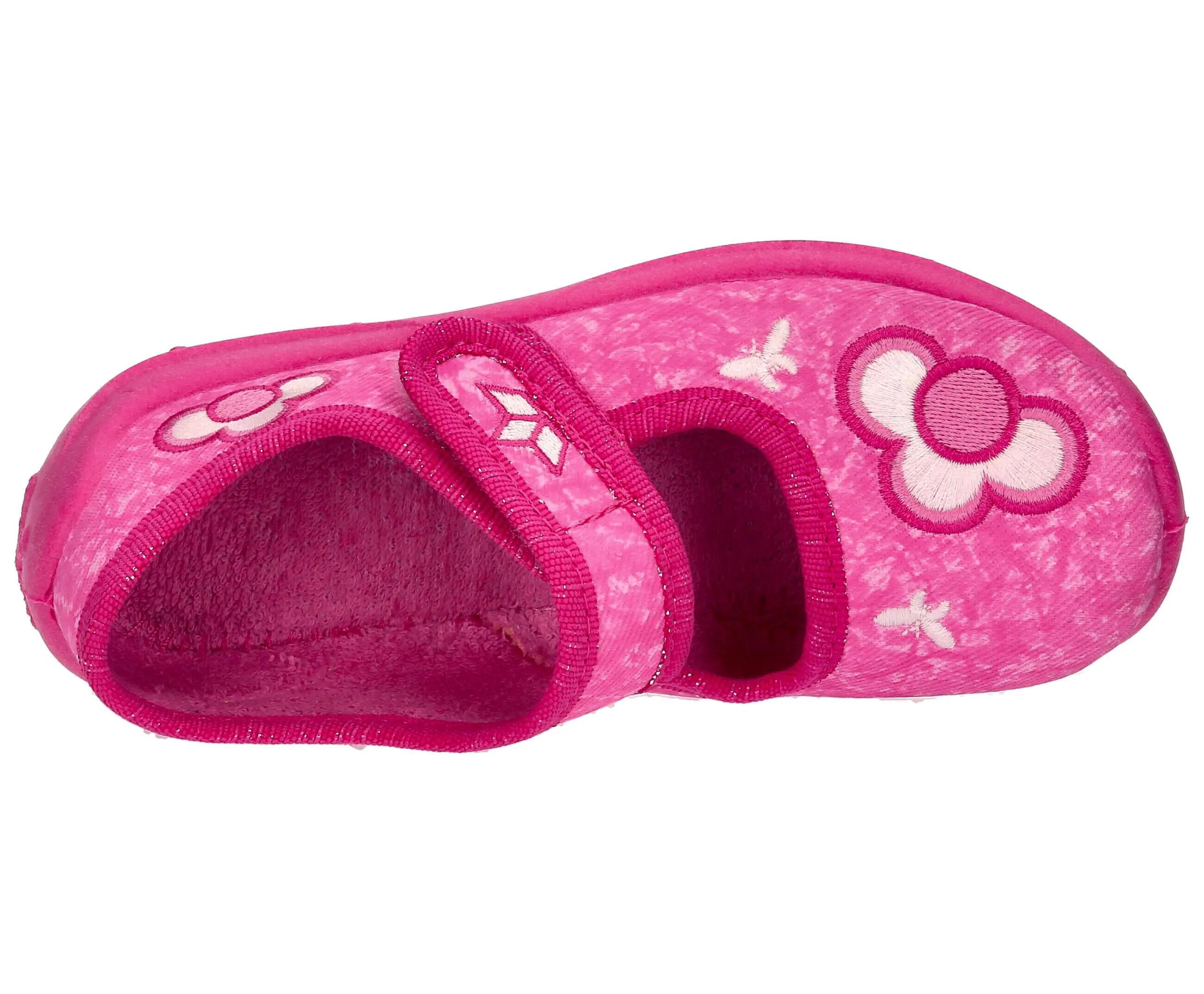 pantofole casa - bambina - morbide, calde, con chiusura in velcro - magenta 5/6