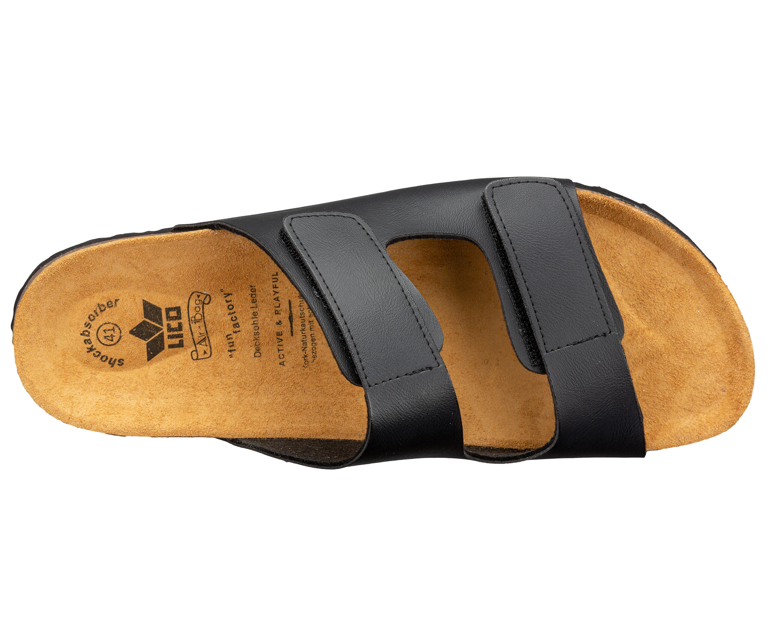 Mule - casual - uomo - regolabile con velcro - suola EVA ammortizzante - nero 5/6