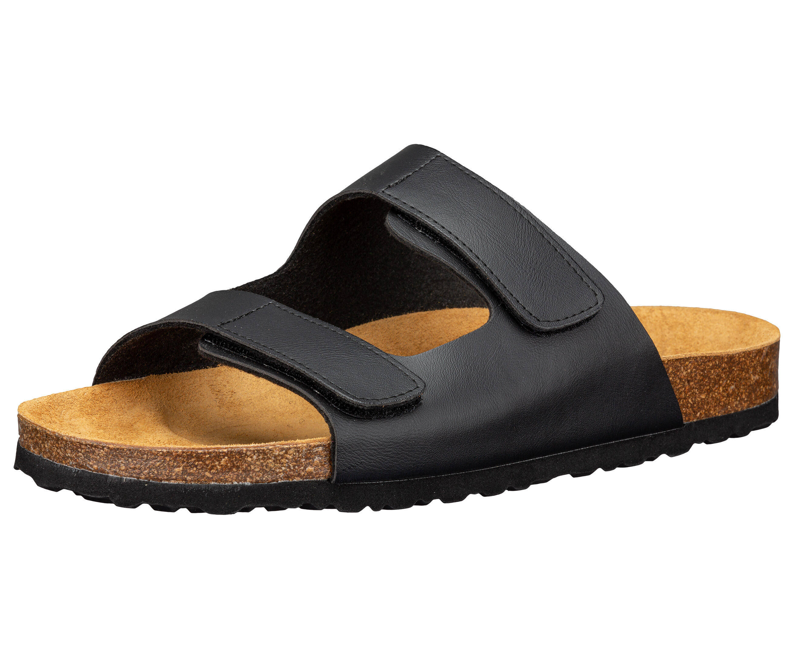 Mule - casual - uomo - regolabile con velcro - suola EVA ammortizzante - nero 1/6