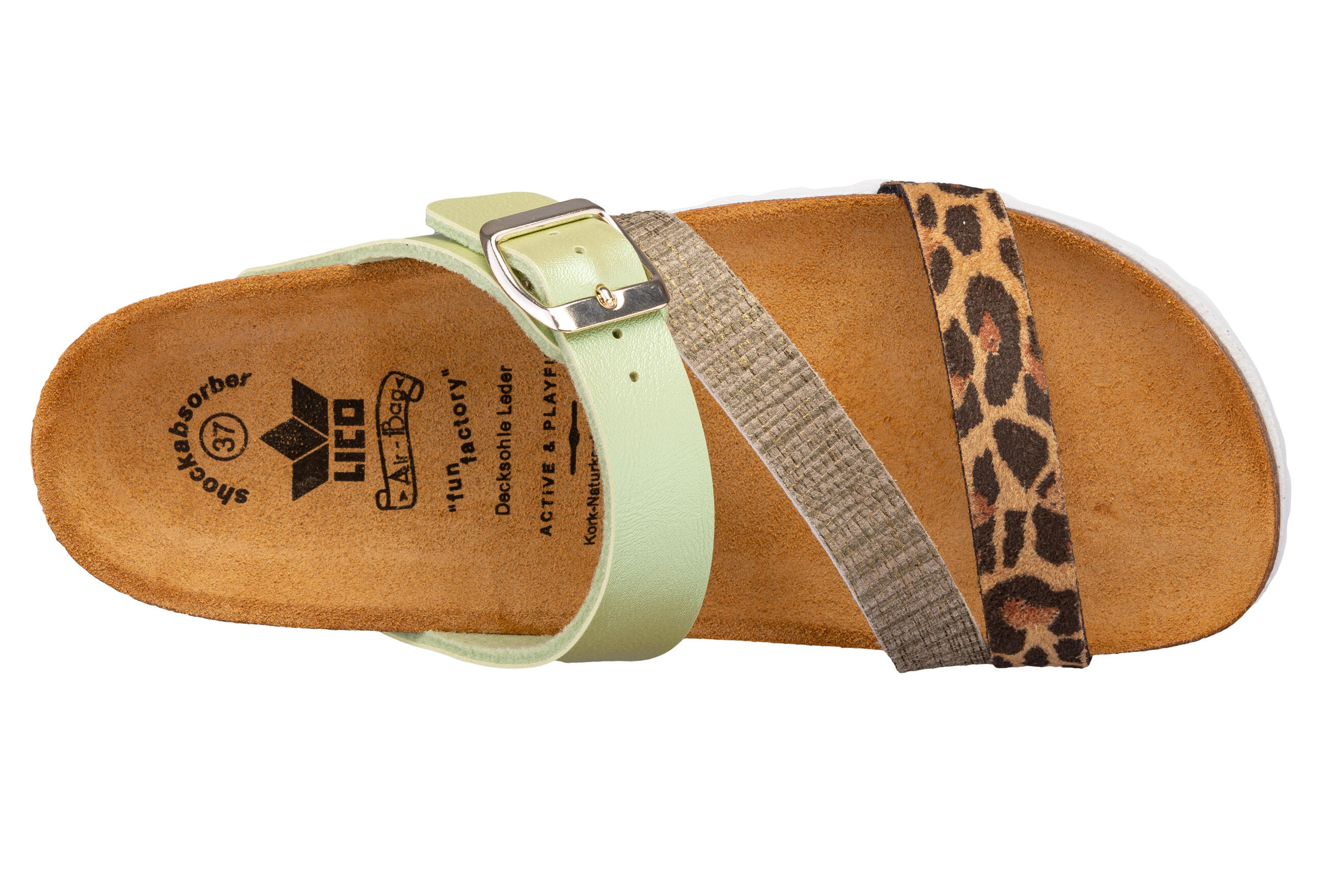 Pantolette Damen Schnallen LICO Natural Glitter 5/6
