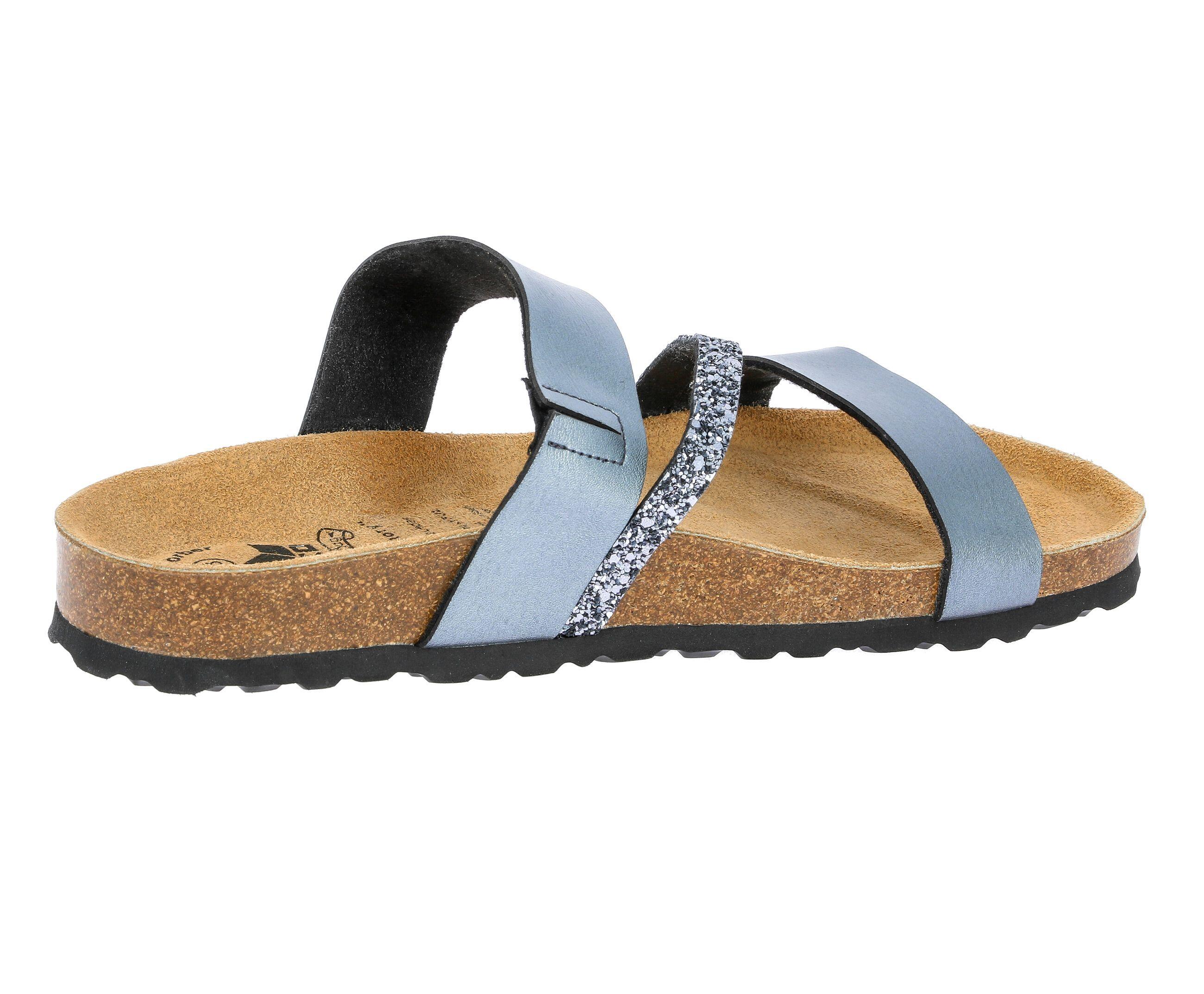LICO Bioline Glitter ciabatta donna con plantare in sughero 4/6