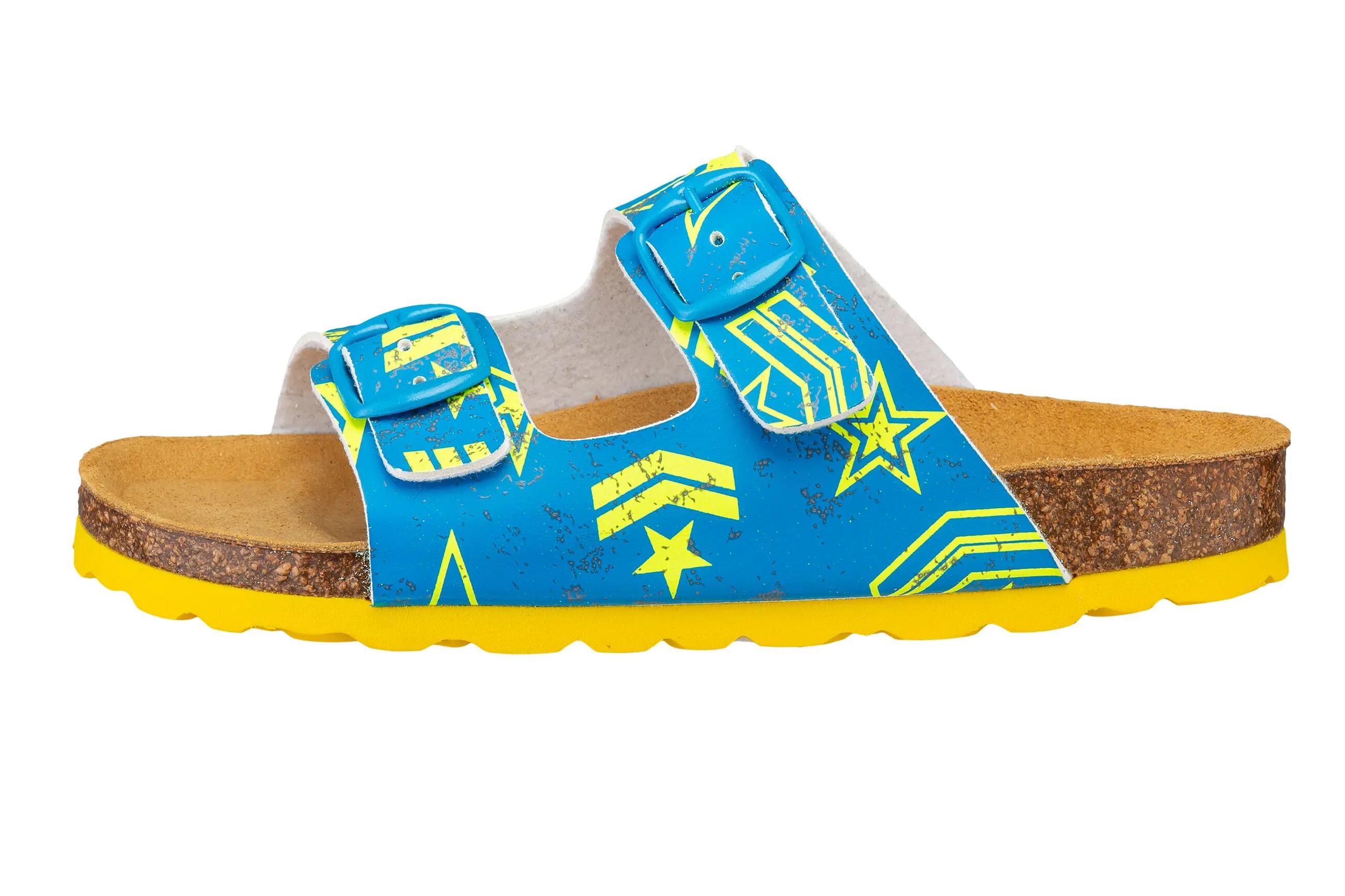 mule enfant - chaussures - boucles réglables - semelle EVA - bleu 1/6