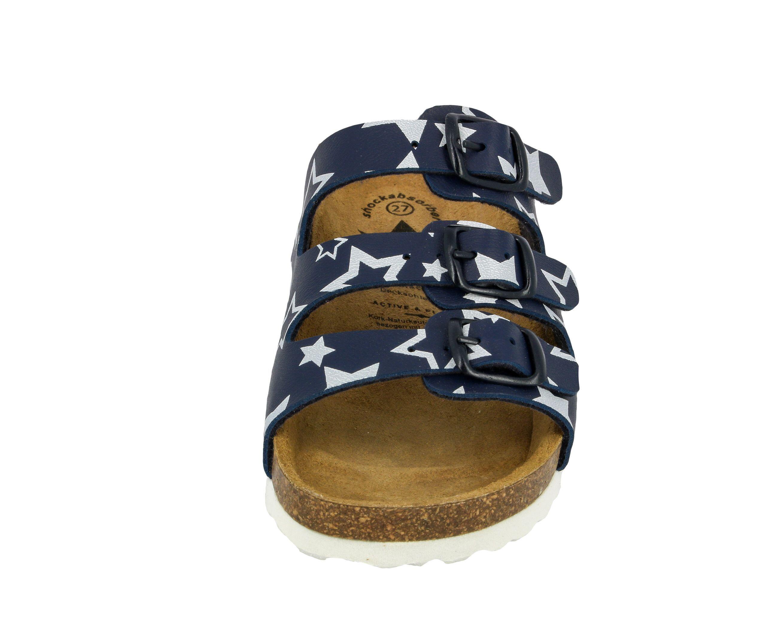 Mules - intérieur - enfant - semelle cuir, boucle réglable - dunkelblau 3/6