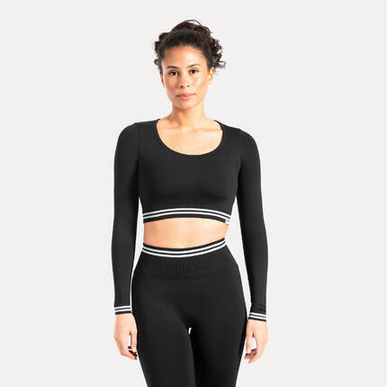 Damen Crop Longsleeve Miriel Petrol