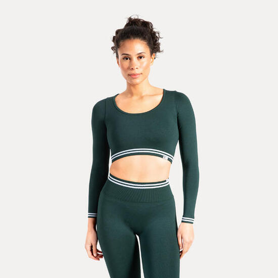 Damen Crop Longsleeve Miriel Petrol