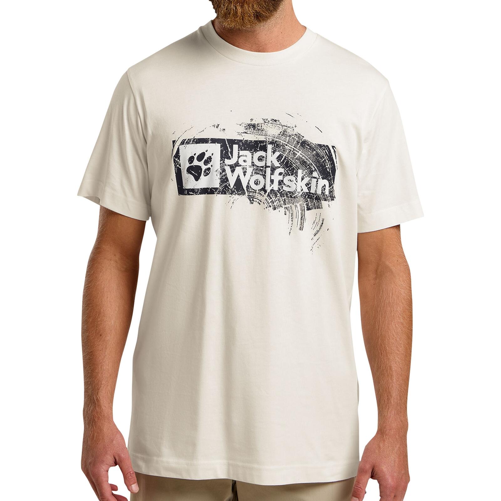 JACK WOLFSKIN Koszulka męska Brand T M wood cotton white-XL 2/7