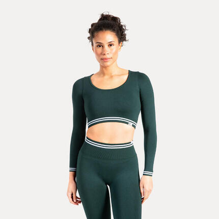 Damen Crop Longsleeve Miriel Petrol