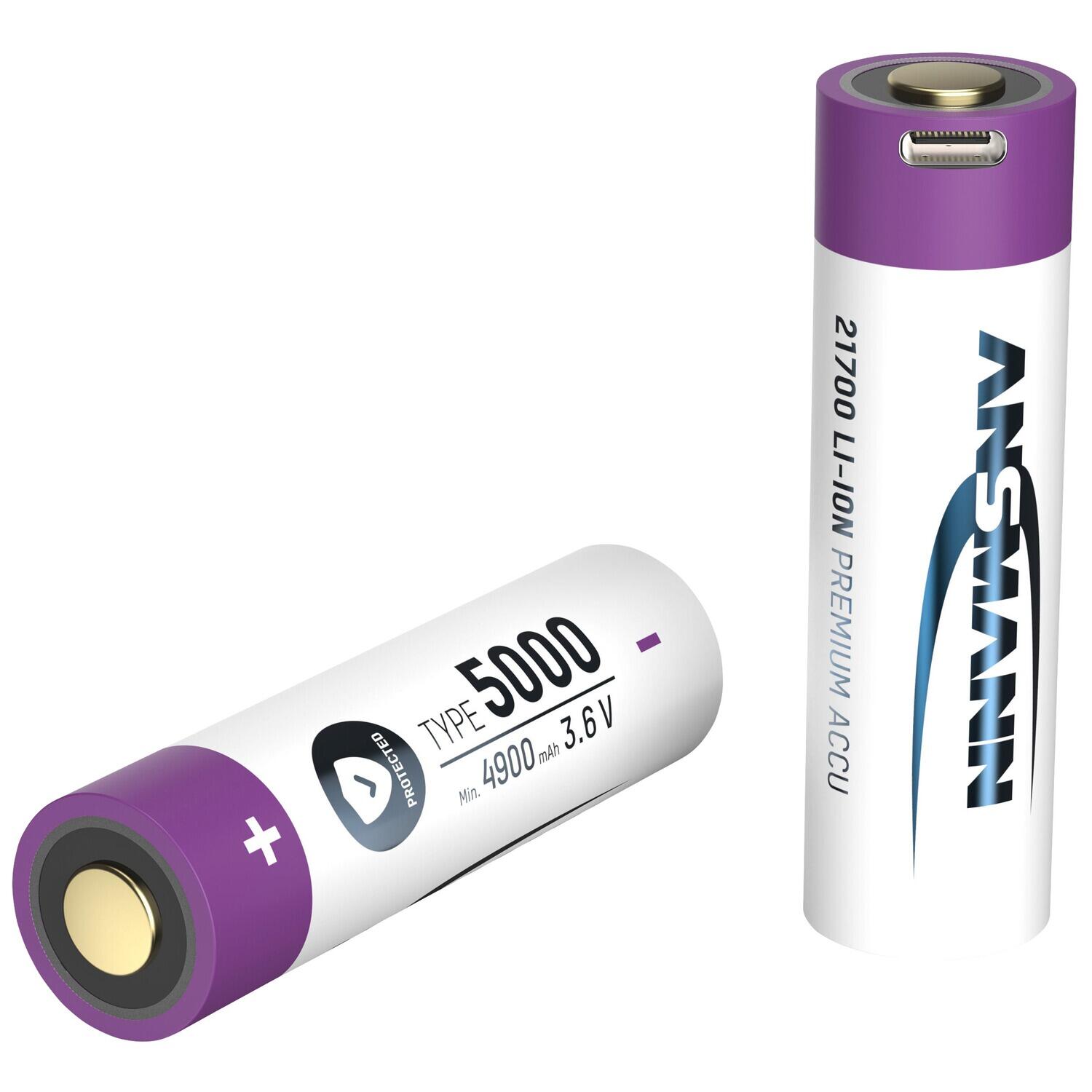 Akku 21700 5000 mAh mit Ladebuchse 3/7