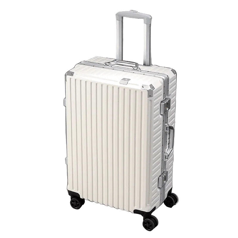 Hardside Trolley Luggage with USB Port White