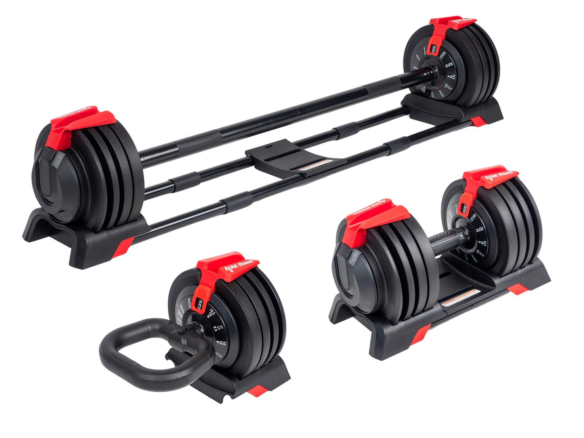 ACRA Sada nastavitelných činek 24 kg, 3v1