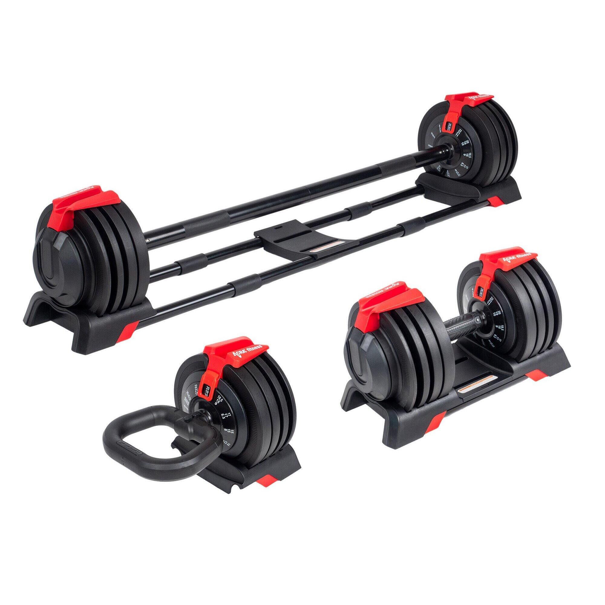 ACRA Sada nastavitelných činek 24 kg, 3v1