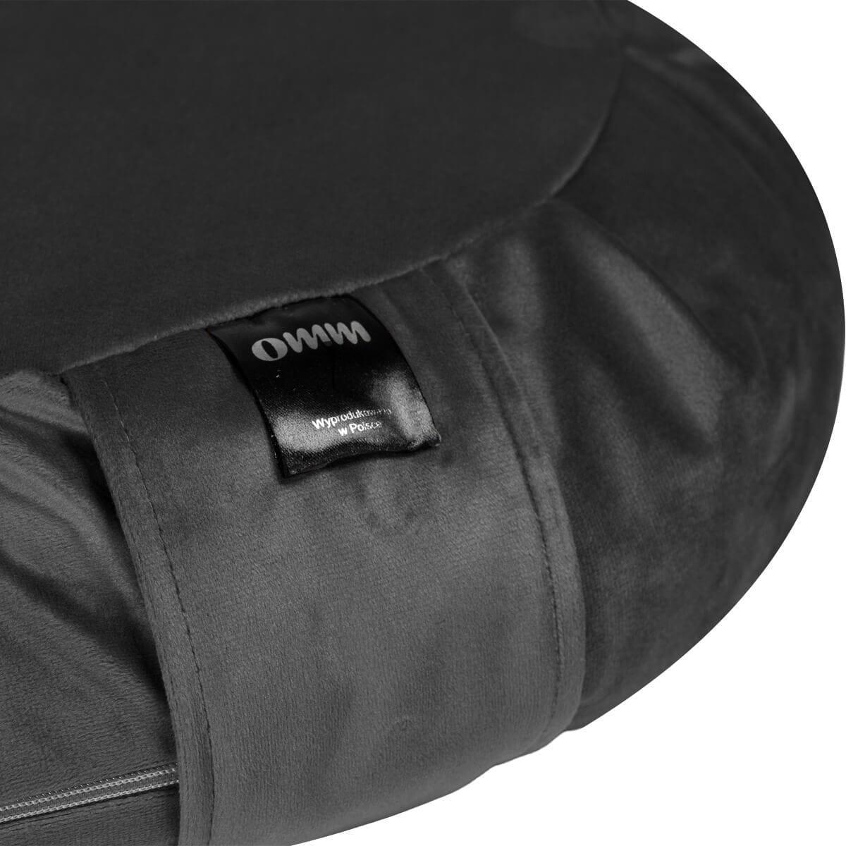 Cuscino per meditazione yoga Zafu Omm - Grigio 3/4