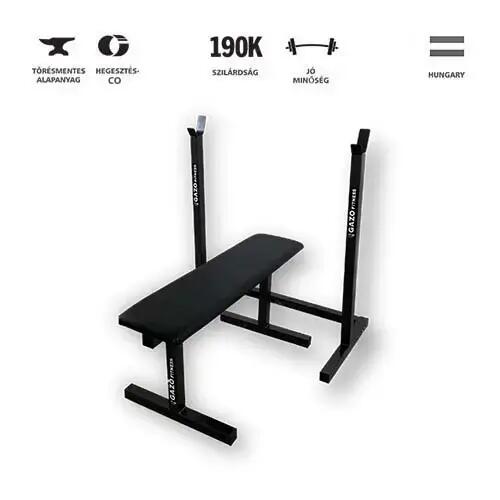 GazoFitness®Állvány + Pad + Kétkezes Súlyzó + Francia rúd 96 Kg 7/7