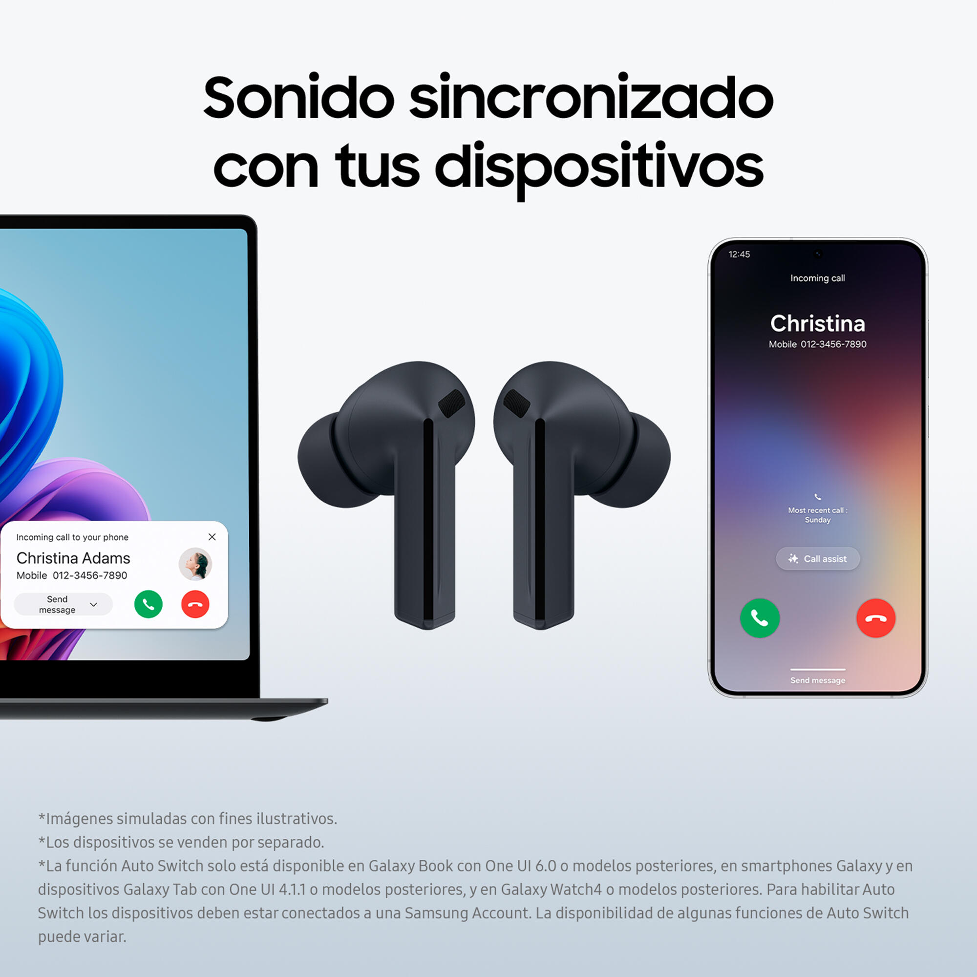 Galaxy Buds3 Fe Auriculares Samsung Negros Con Cancelación Activa De Ruido 6/6