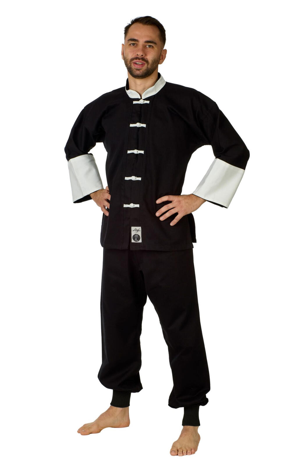 Kimono Kung Fu Negru/Alb