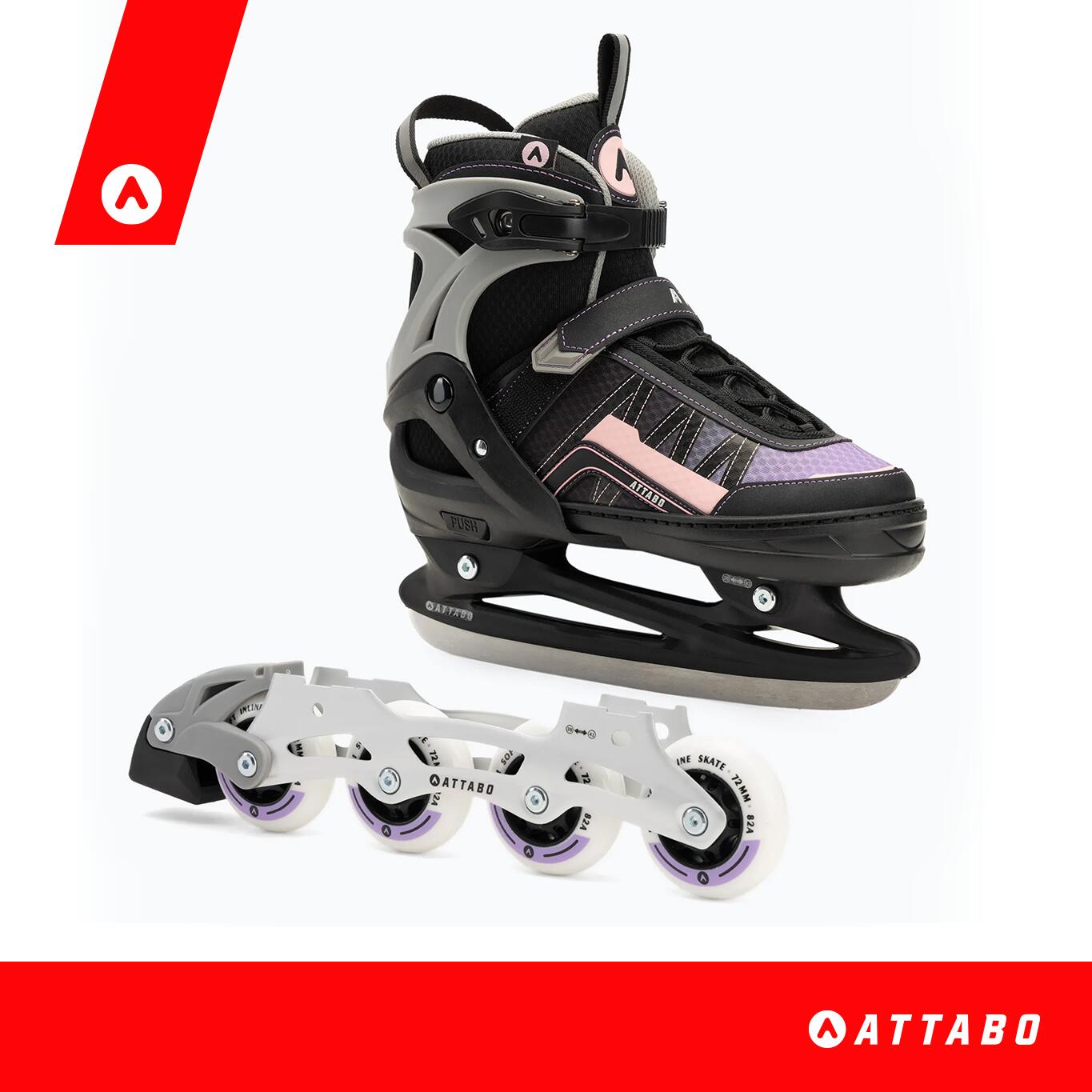 Patines en línea infantiles ATTABO Bladeroll 2 en 1 ajustables 2/6