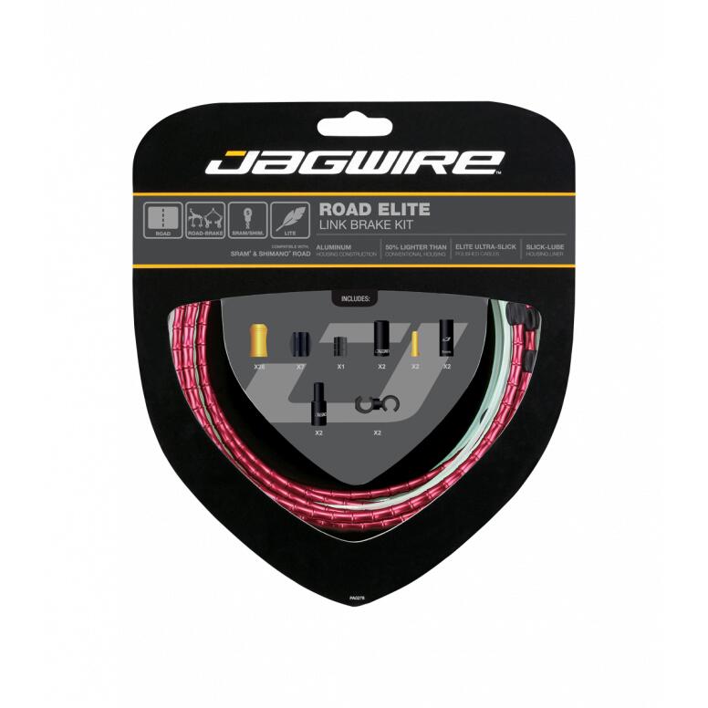 Jagwire Elite Link Road Brake Cable Kit Red